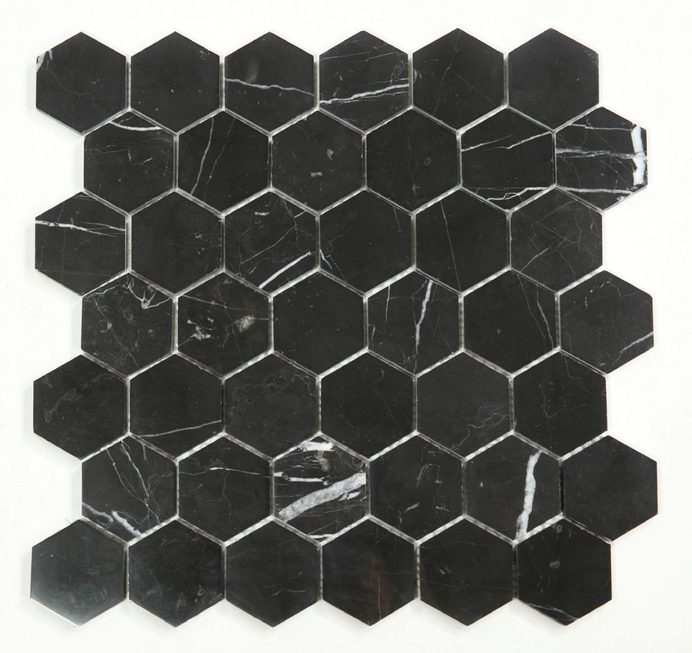 Hexagon Marquina Mosaic – Meghatile