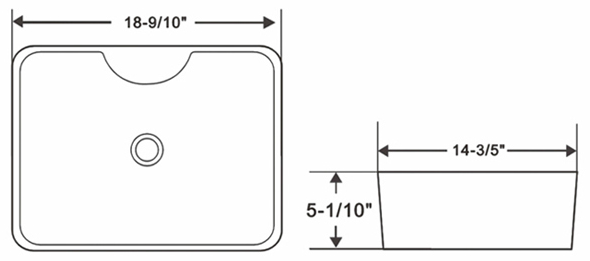 LAVABO RECTANGULAR DE CERÁMICA