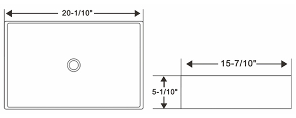 LAVABO RECTANGULAR DE CERÁMICA