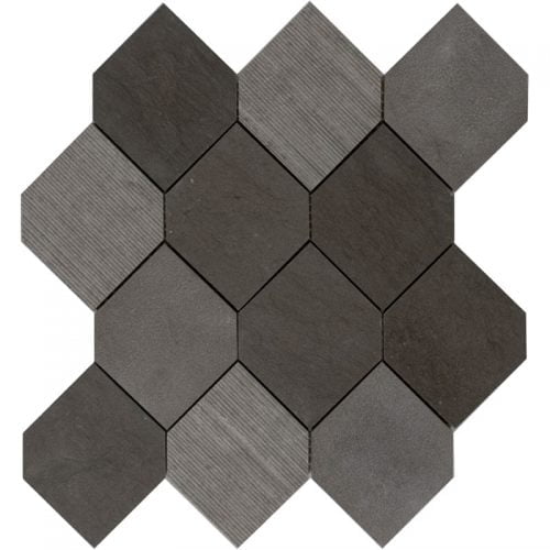 Llmmbfshm12 Foussana Grey Ml-01-08 Limestone Mixed Surfaces Mosaic – Meghatile