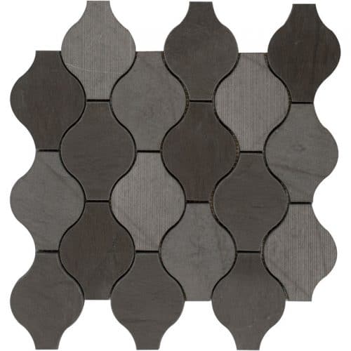 Lmmbform12 Foussana Grey Ml-07-08 Limestone Mixed Surfaces Mosaic – Meghatile