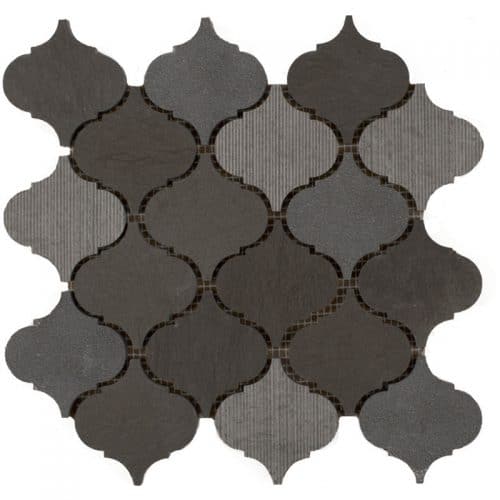 Lmmbflam12 Foussana Grey Ml-12-08 Limestone Mixed Surfaces Mosaic – Meghatile