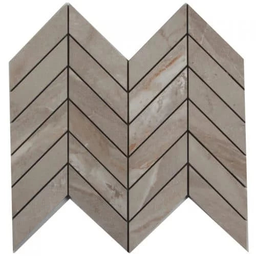 Porm8017130 Canyon Grigio Chevron 10.94" X 13.54" Mosaic – Meghatile