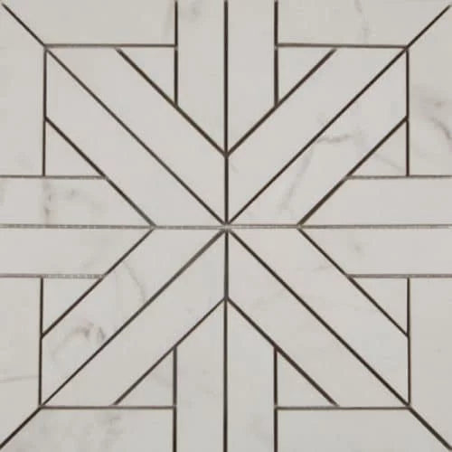 Ppjclpkj12 Calacatta Parquest Waterjet Mosaic 12"X12" Mosaic – Meghatile