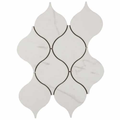 Ppjcltdj56 Calacatta Waterjet Mosaic 7.84"X10.24" Mosaic – Meghatile