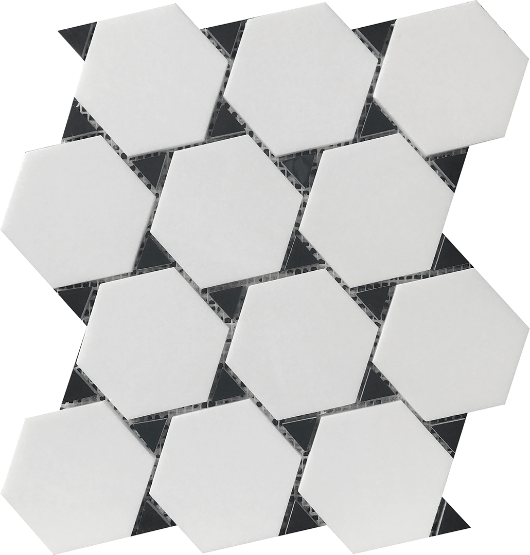 USTHXWM08 Thassos & Nero Marquina Dot