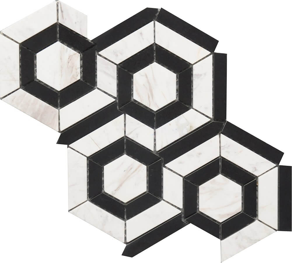 USTMBWHX012 Black & White Hexagon