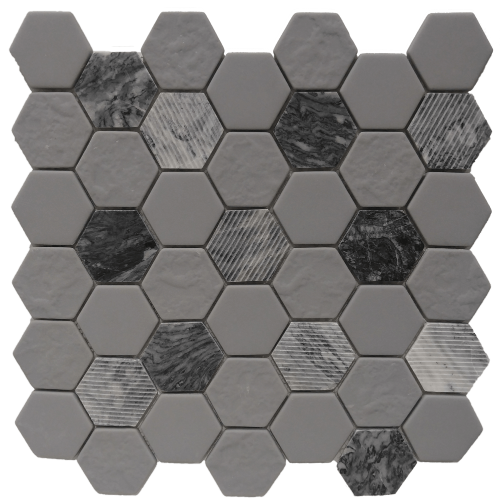 FWMGST2005 Gray Granite Hexagon