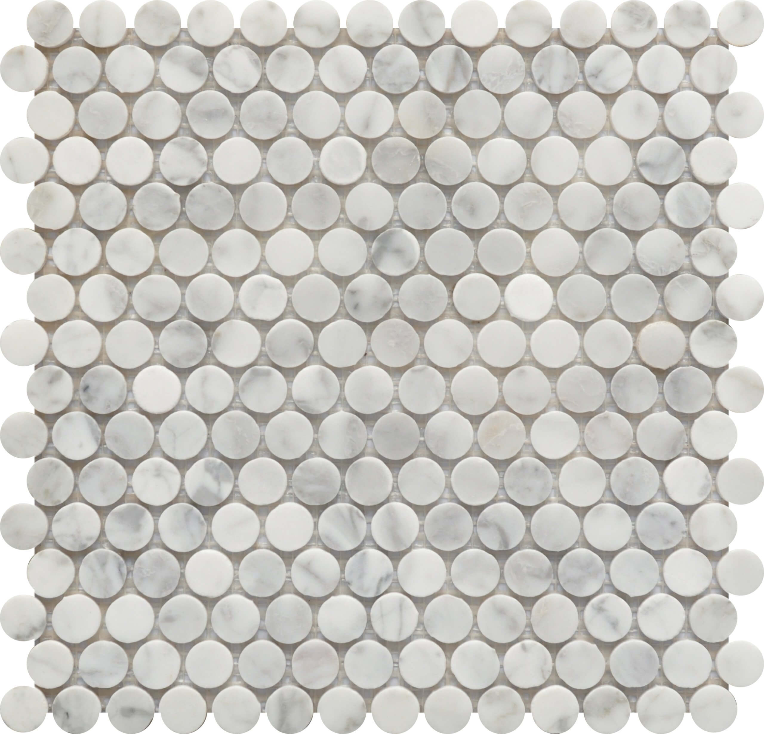 USTMPN011 Carrara Marble Mosaic Penny Round